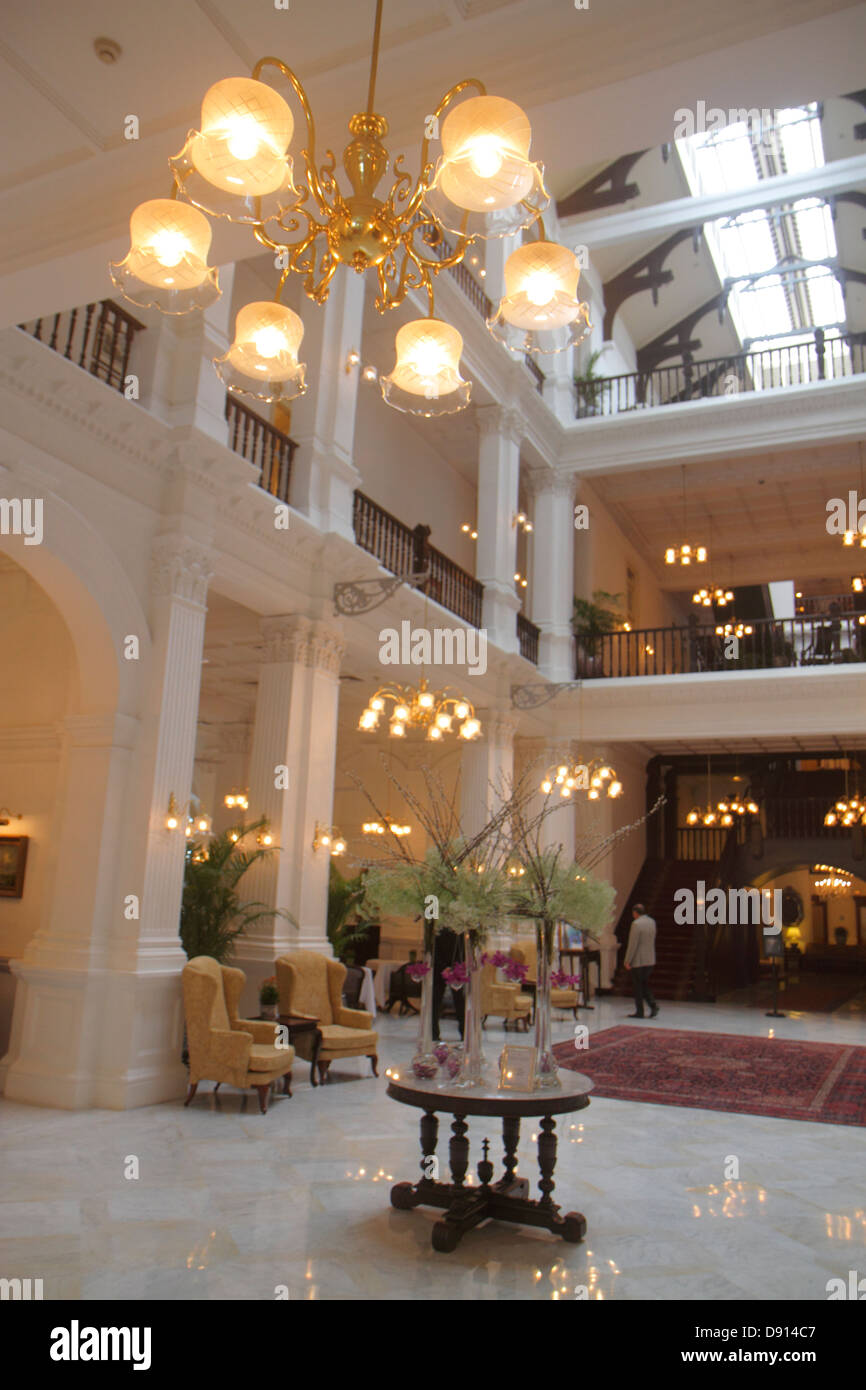 Singapore Raffles,hotel,lobby,historicinside,interior inside,Sing130201081 Stock Photo