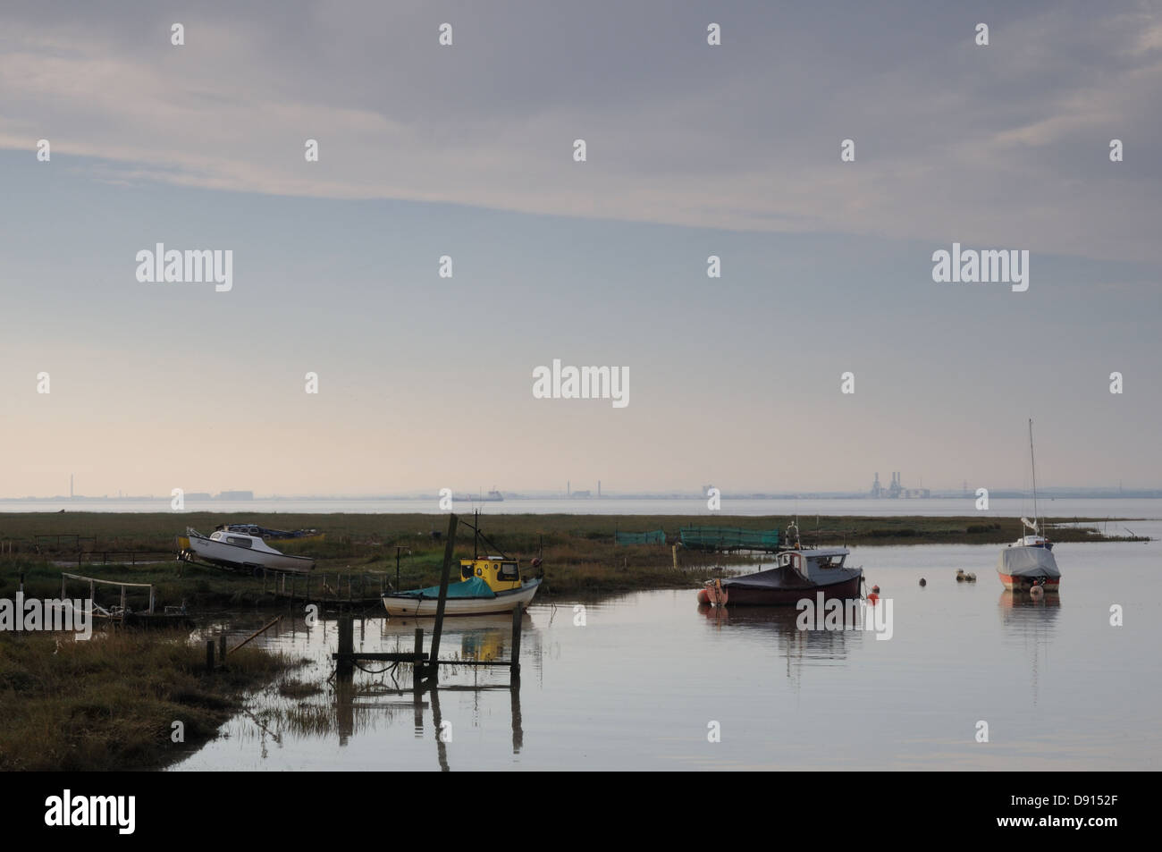 Boats moored at Stone Creek, East Yorkshire, England Stock Photo