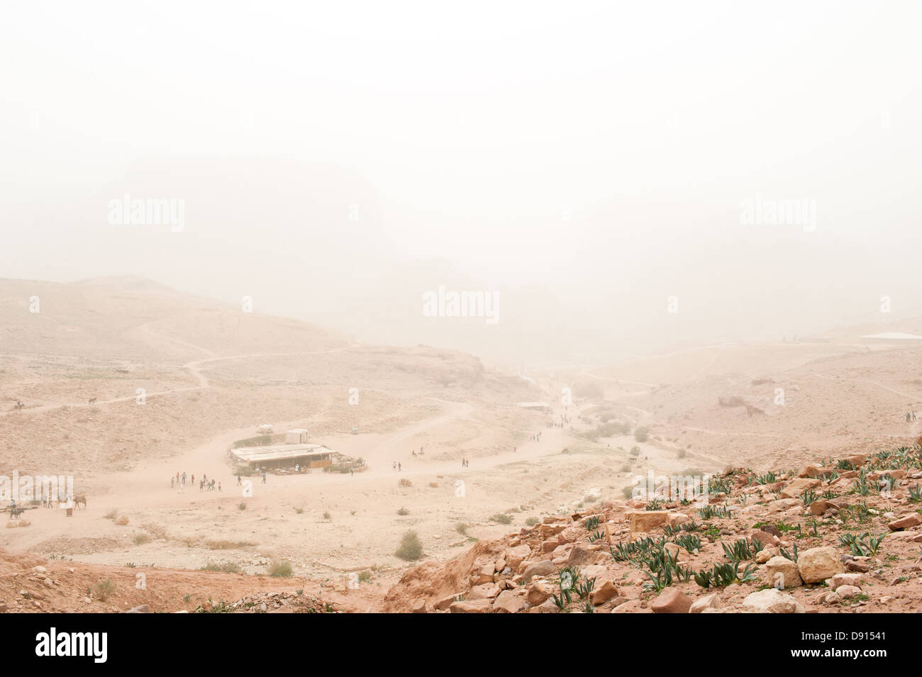 Sandstorm, Petra, Jordan Stock Photo
