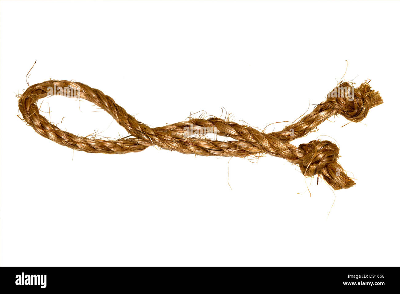 hemp rope on a white background Stock Photo