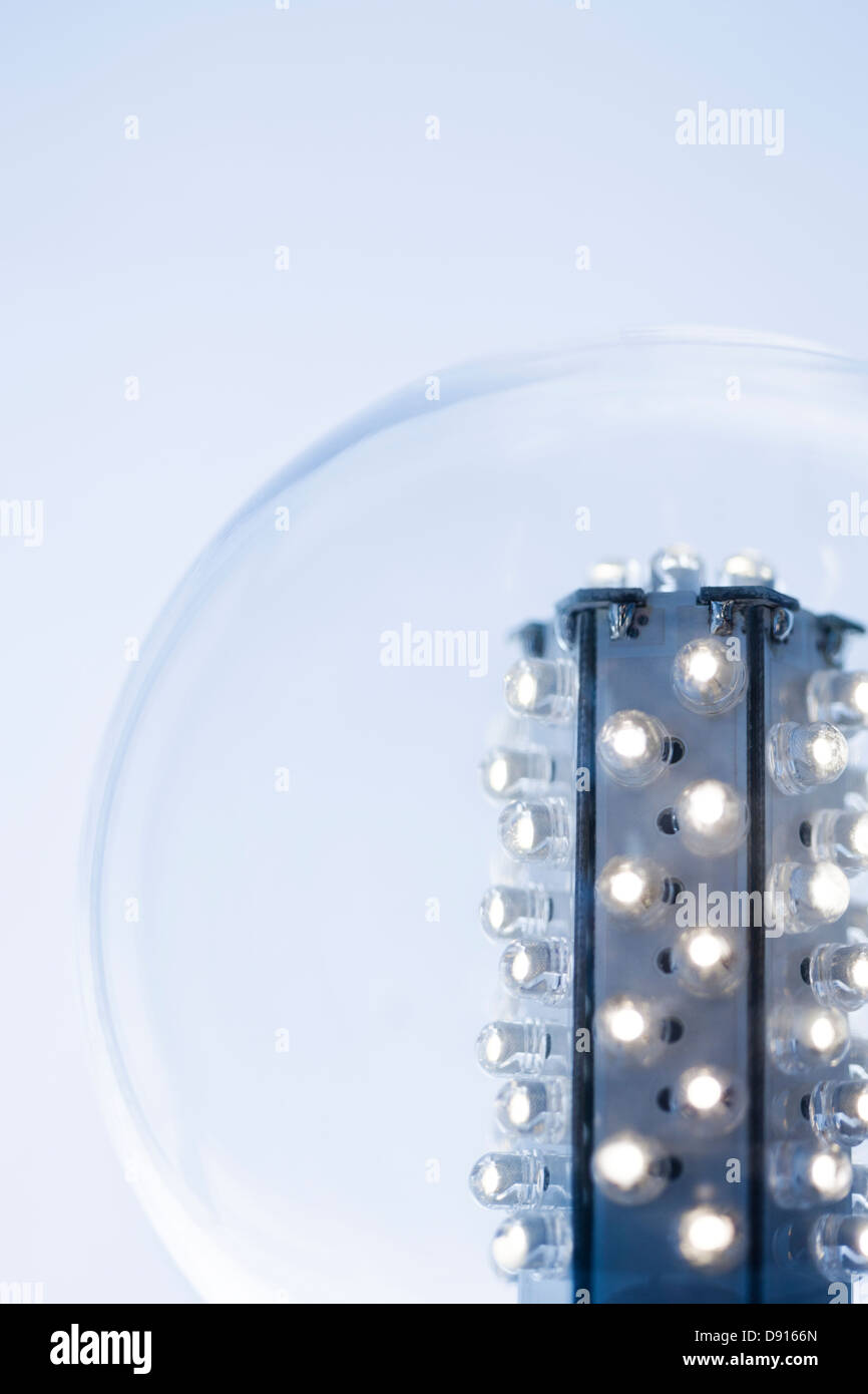 Close-up of illuminated light bulb Stock Photo