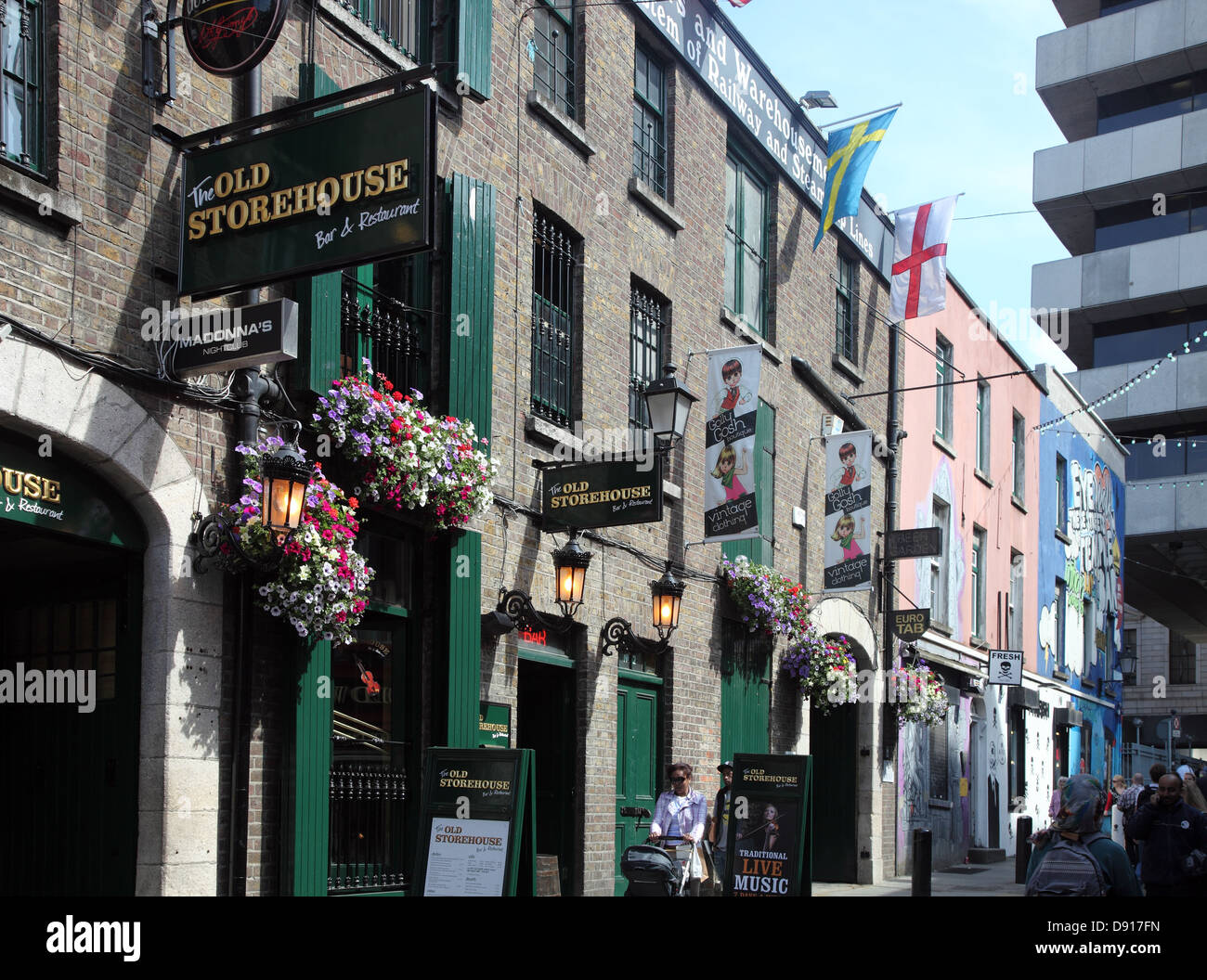 Crown Alley, Temple Bar, Dublin's cultural quarter, Ireland Stock Photo