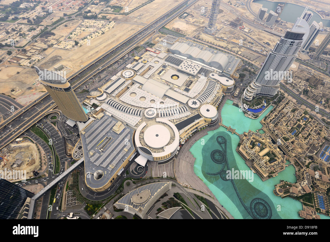 Dubai Mall, aerial view of the Dubai Mall, world's largest mall, Dubai, United Arab Emirates Stock Photo