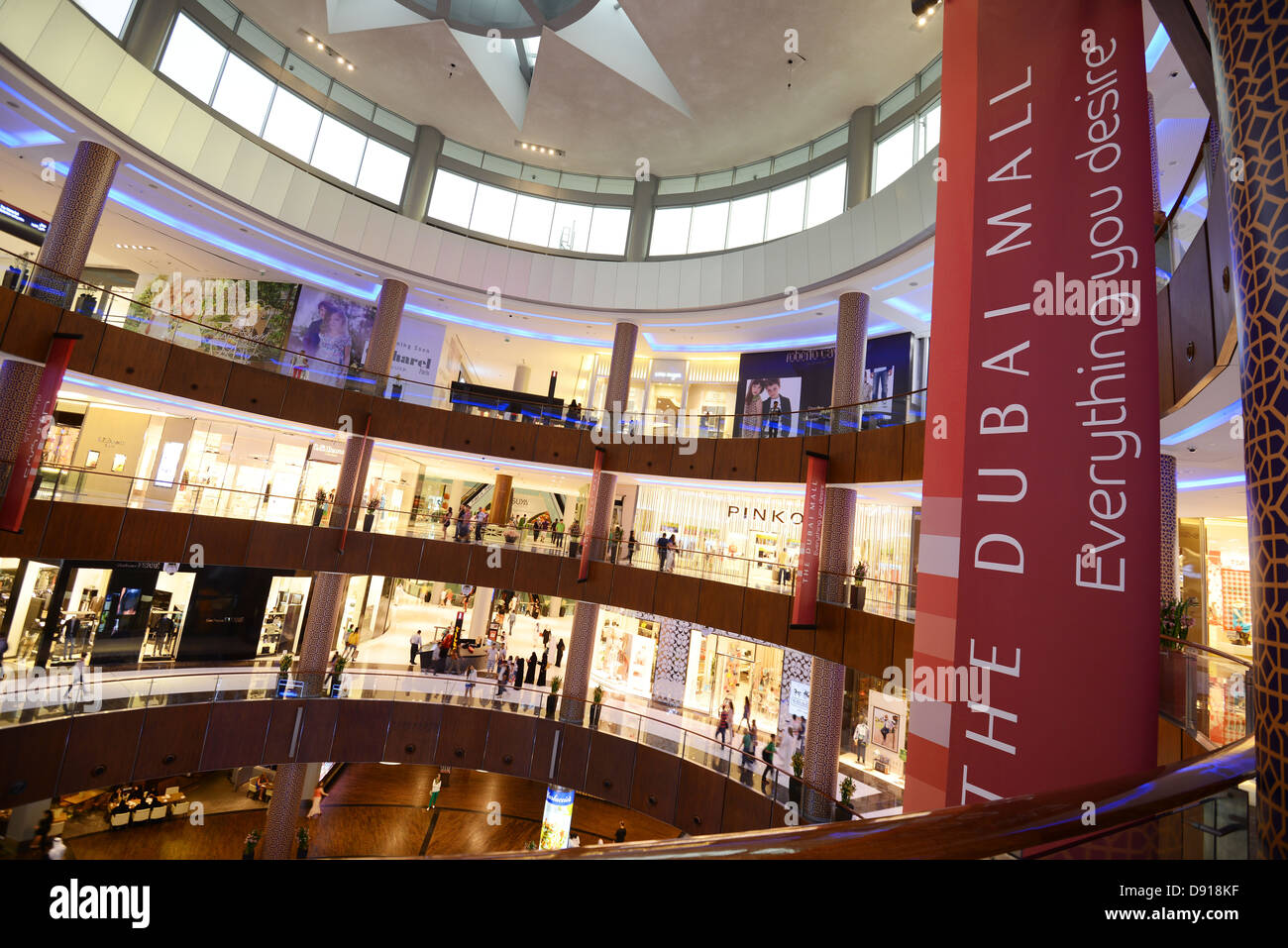 Dubai Mall, The Dubai Mall interior, Dubai, United Arab Emirates Stock Photo