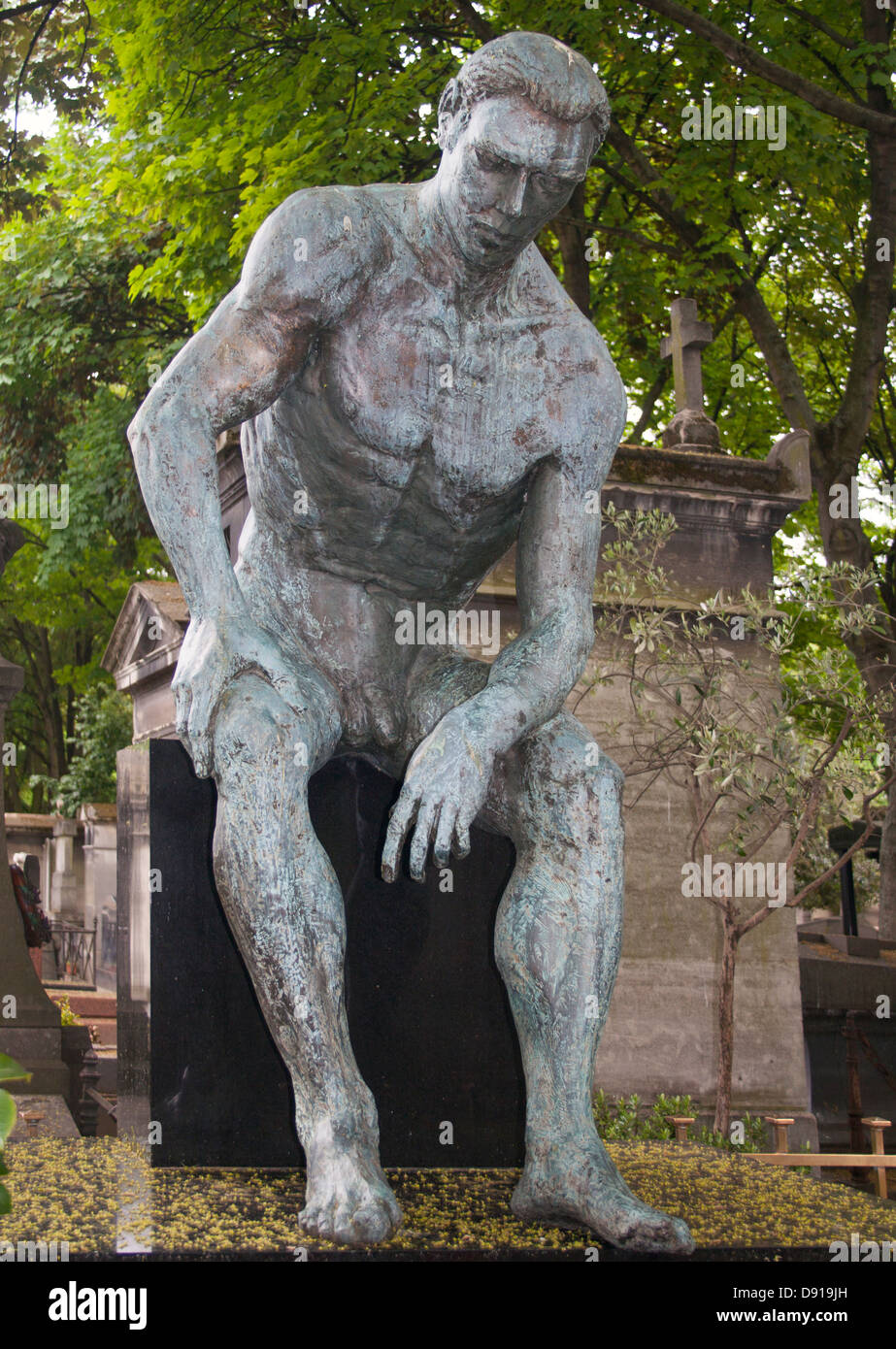 Grave at Montmartre Cemetery in Paris France Stock Photo