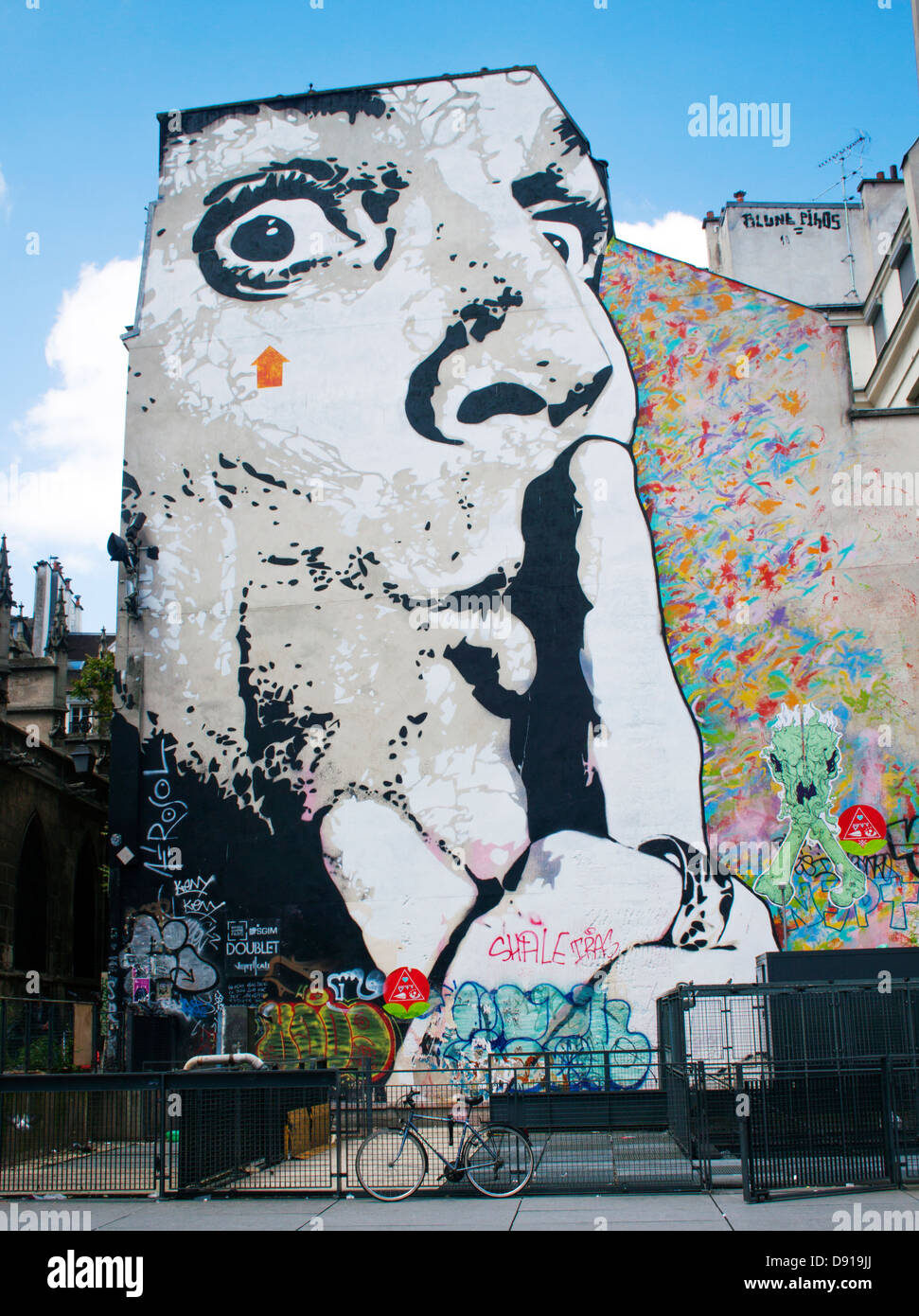 Graffiti on a wall near the Georges Pompidou Center in Paris France Stock Photo