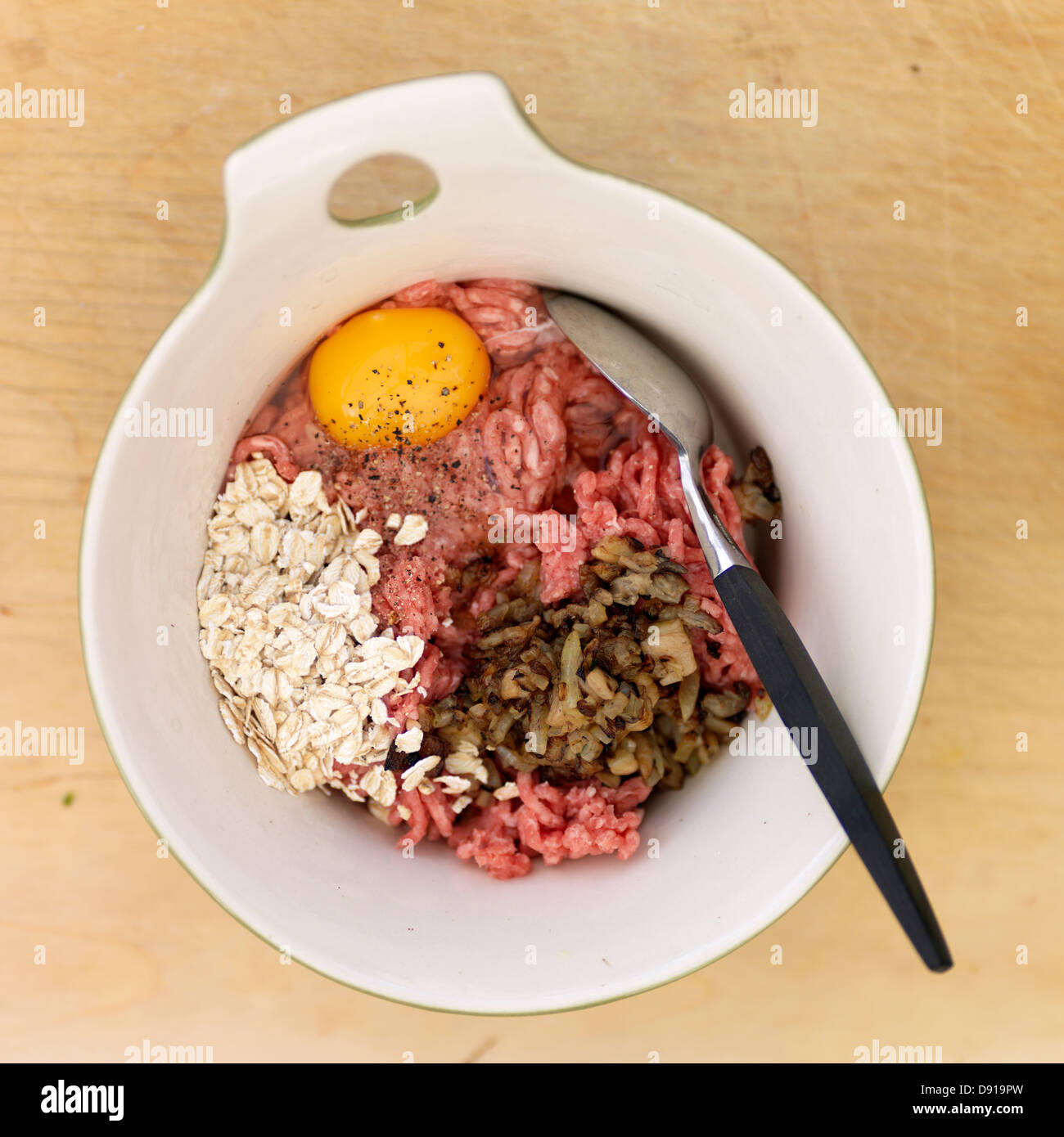 Minced meat, egg, porridge oats and onion, Sweden Stock Photo Alamy