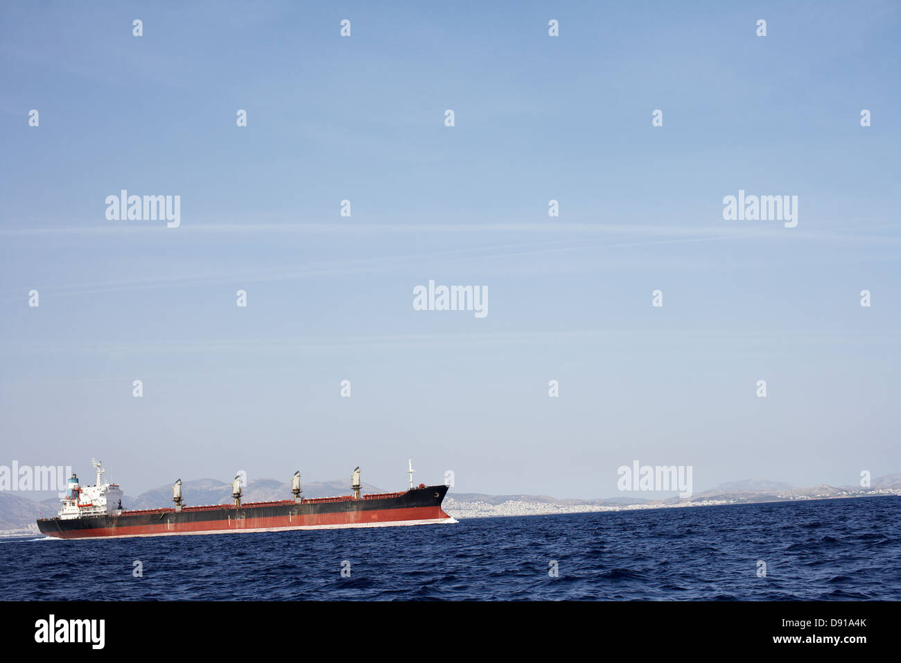 An oiltanker in the Mediterranean Sea. Stock Photo