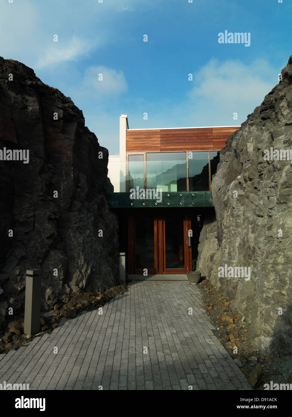 Architecture by Blue Lagoon, a geothermal spa, Iceland. Stock Photo