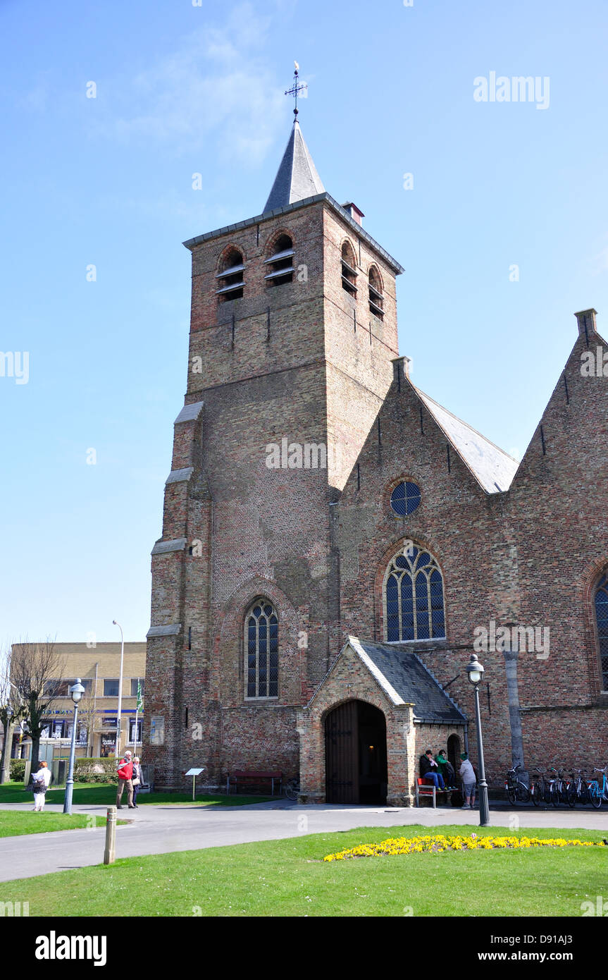 14th century Sint-Antonius (Saint Anthony's) Church, Kerkstraat, Blankenberge, West Flanders Province, Flemish Region, Belgium Stock Photo