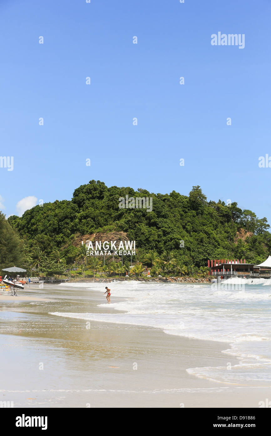 Cenang beach in Langkawi tropical island in Malaysia Stock Photo