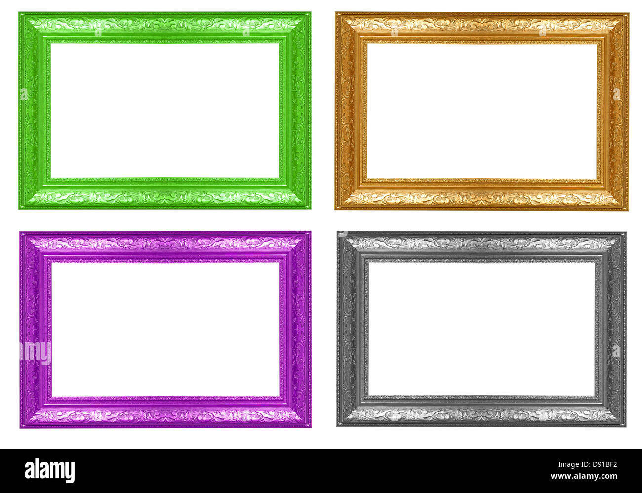 The antique frame isolated on white background Stock Photo - Alamy