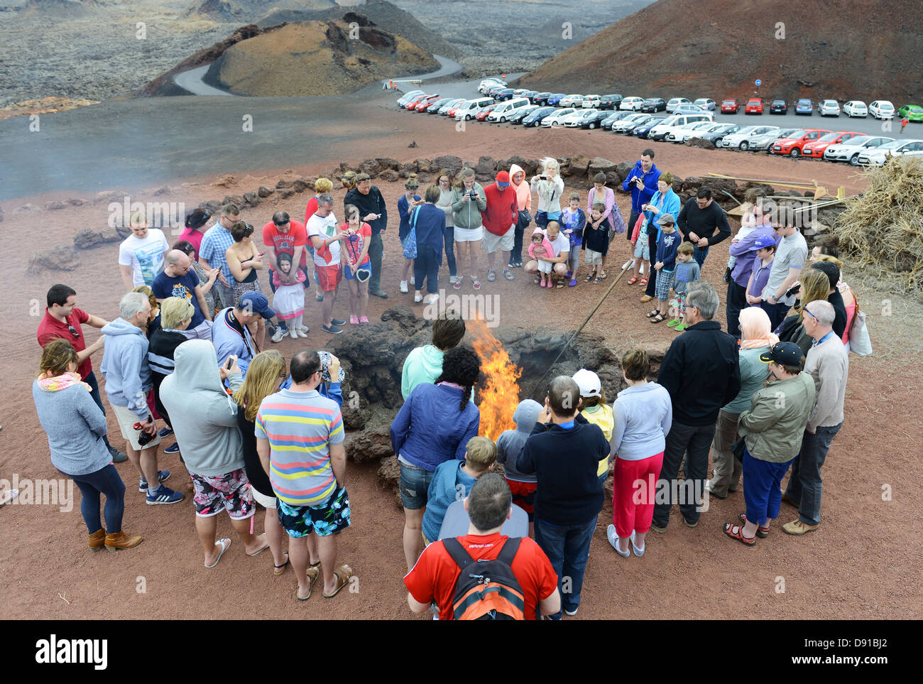 Timanfaya, fire produced from just the heat in the ground, National ...