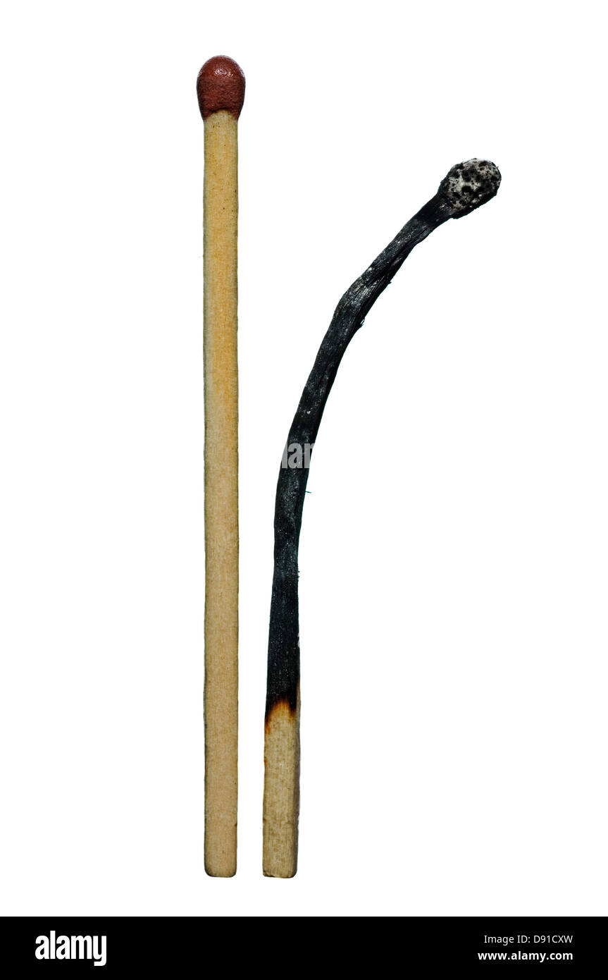 Whole and burnt matchsticks Stock Photo Alamy