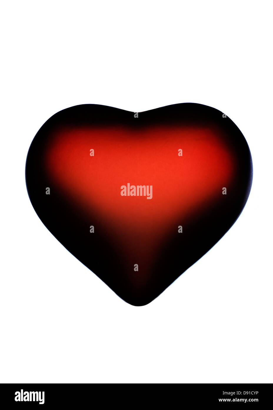 Red heart shape symbol against white background Stock Photo