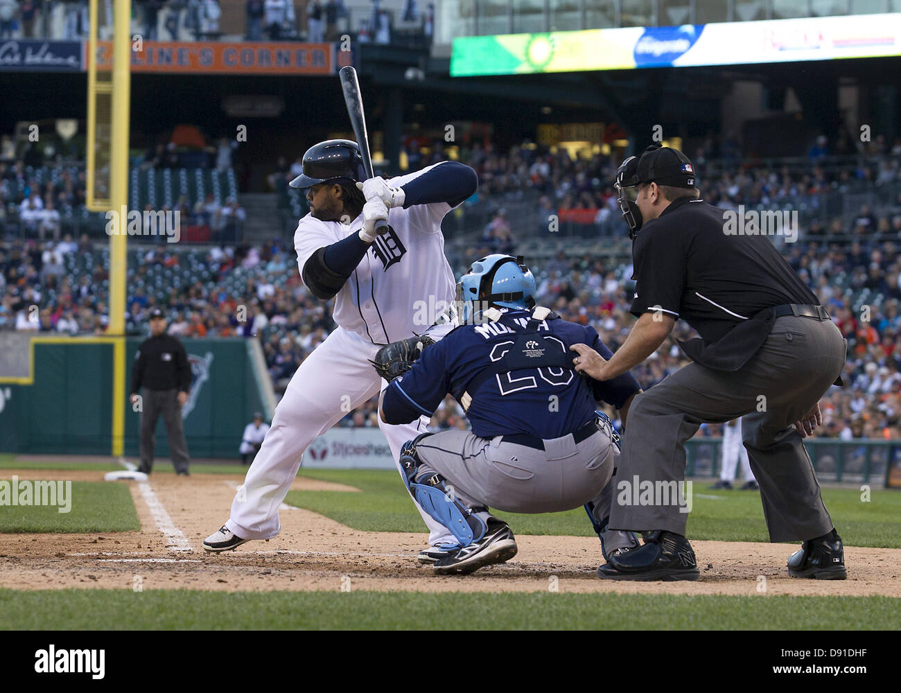 Detroit Tigers' Prince Fielder bats against the Chicago White sox during a  baseball game Saturday, Sept. 1, 2012 in Detroit. (AP Photo/Duane Burleson  Stock Photo - Alamy