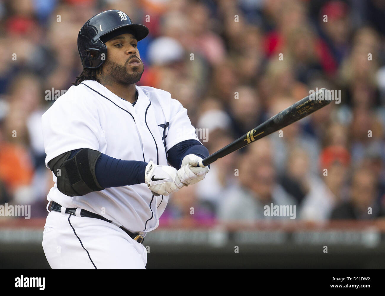 June 5, 2013 - Detroit, Michigan, United States of America - June 05, 2013: Detroit Tigers first baseman Prince Fielder (28) at bat during MLB game action between the Tampa Bay Rays and the Detroit Tigers at Comerica Park in Detroit, Michigan. The Rays defeated the Tigers 3-0. Stock Photo