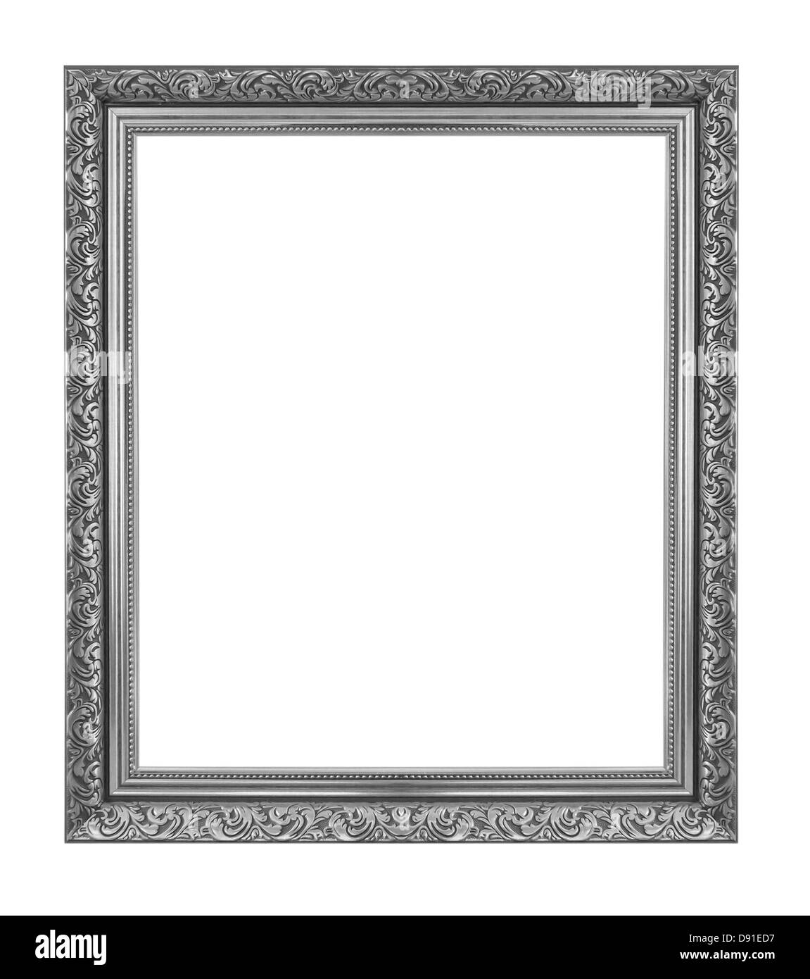 black antique frame isolated on white background. Stock Photo