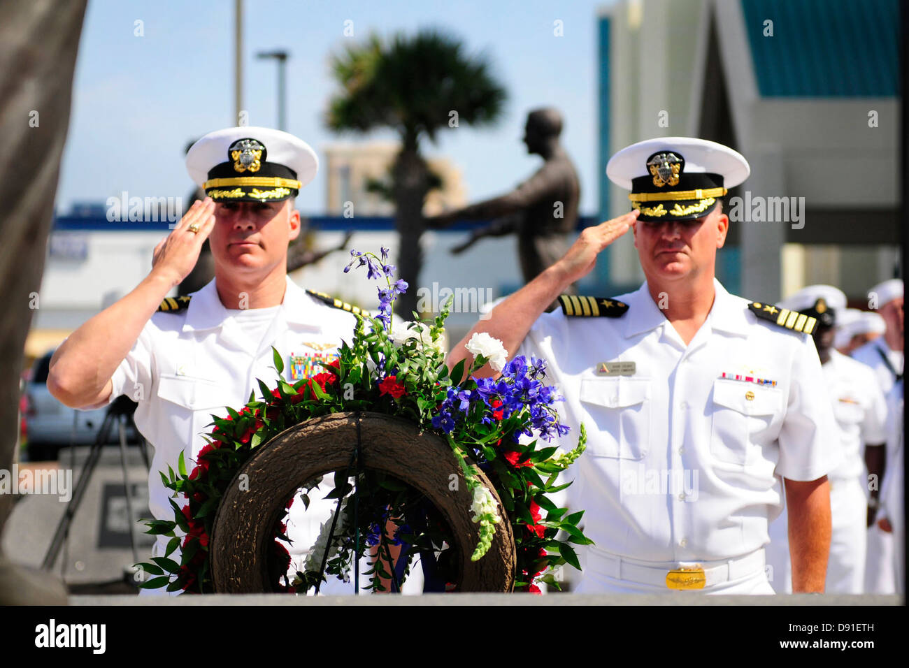 anniversary of the Battle of Midway with a wreath laying Stock Photo