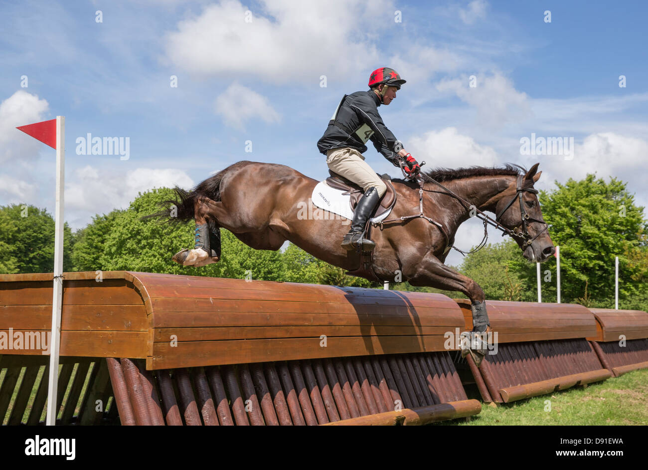 Mathew Heath on Lismore Lad - Houghton International Horse Trials 2013 Stock Photo