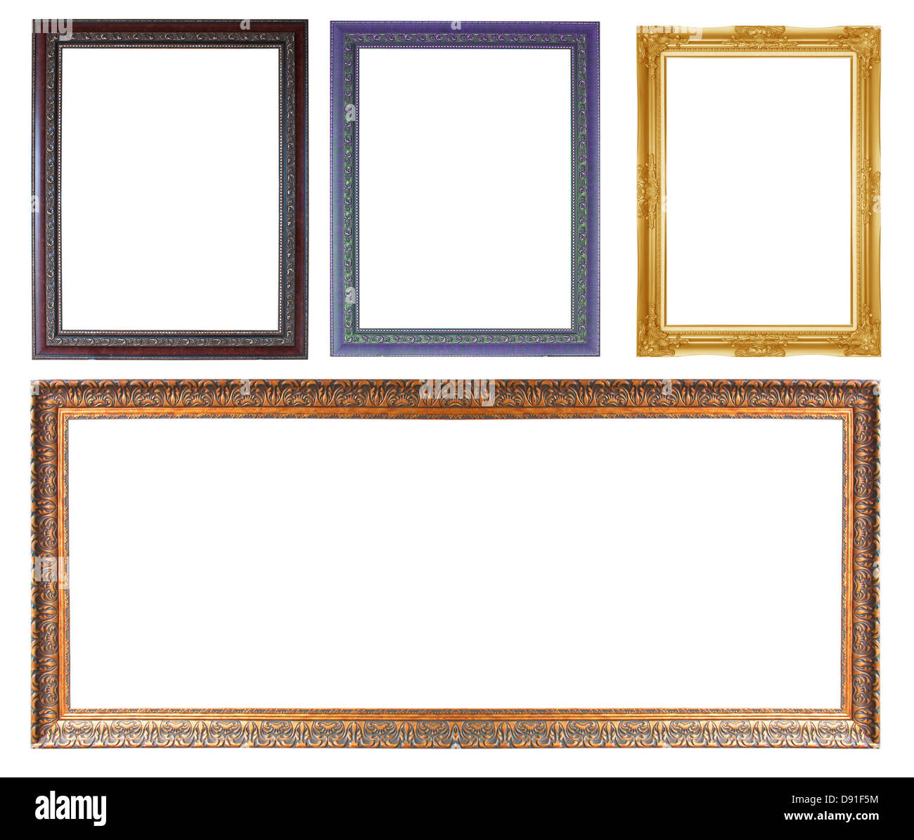 The antique frame isolated on white background Stock Photo - Alamy