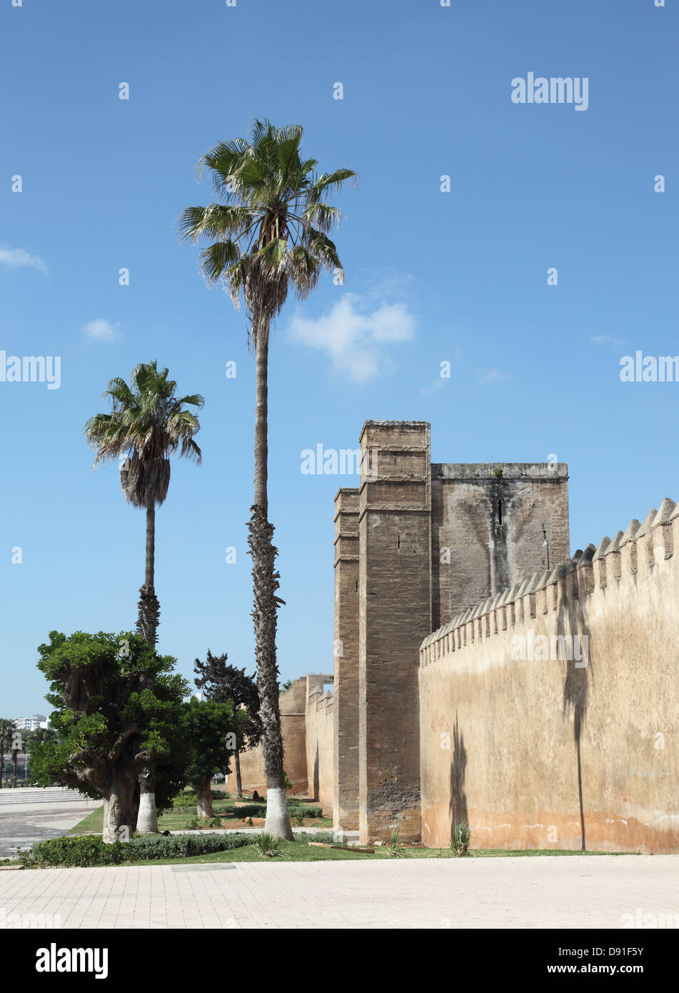 Old fortified wall at the Medina Sale, Morocco Stock Photo