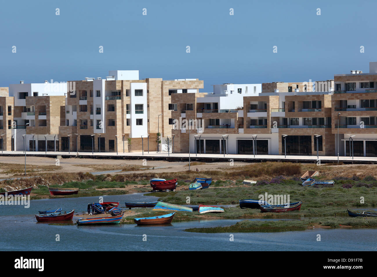 New exclusive apartment buildings at Bouregreg Marina in Rabat, Morocco