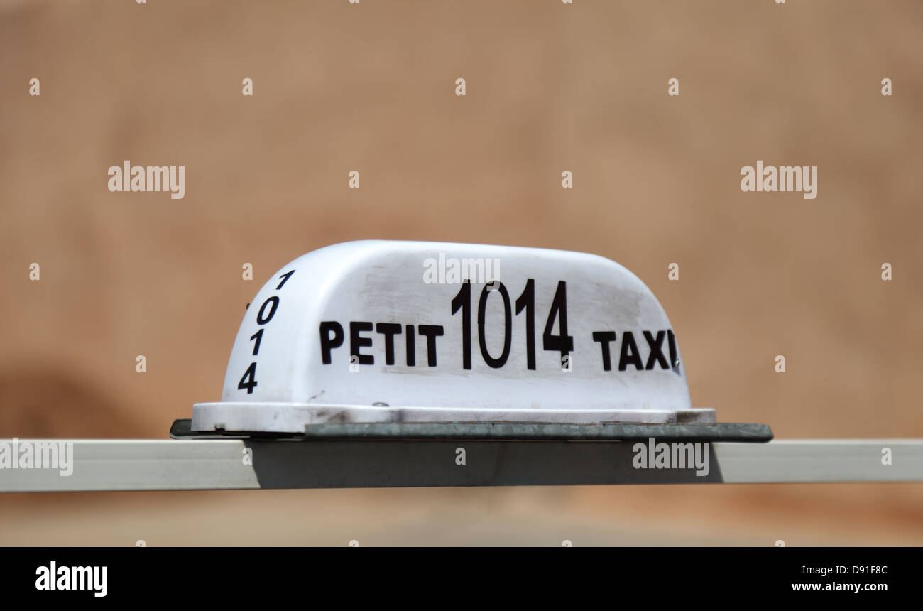 Petit Taxi sign in Rabat, Morocco Stock Photo