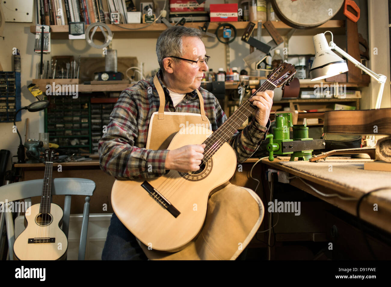 Stringed Instrument Maker Stock Photos & Stringed Instrument Maker