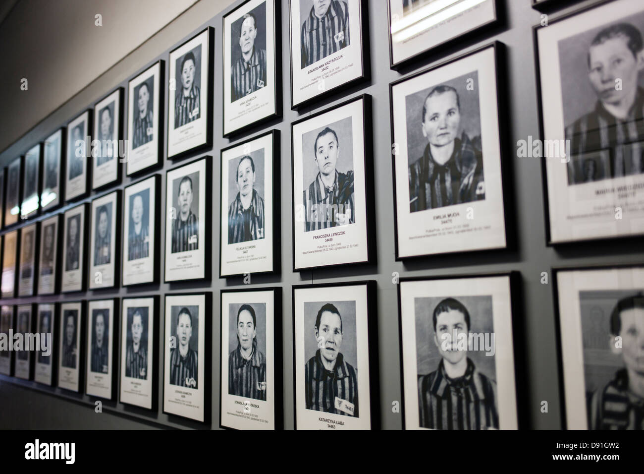 Portraits of inmates from Auschwitz Concentration Camp, a UNESCO World Heritage Site, Oswiecim near Krakow, Poland, Europe Stock Photo