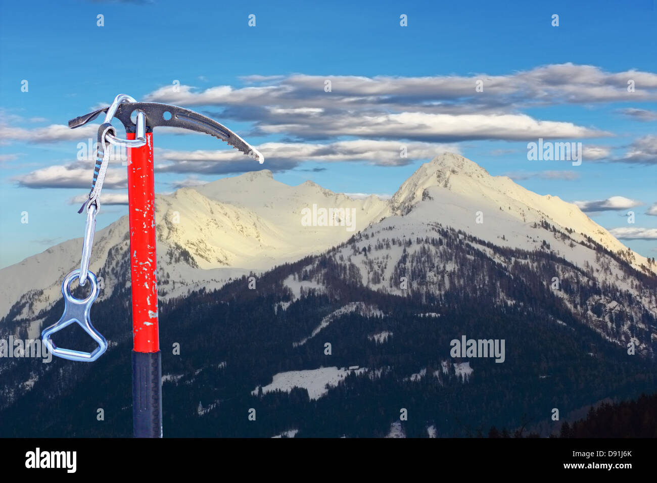 old used ice axe for climbing the summit Stock Photo Alamy