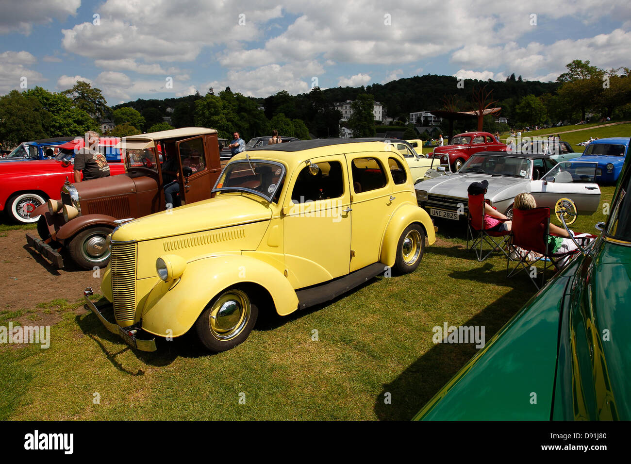 Bowness on Windermere, UK 8th June " Hot Rod & Hills" cars tour of Lake