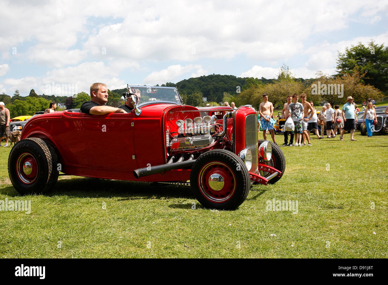 Bowness on Windermere, UK 8th June " Hot Rod & Hills" cars tour of Lake