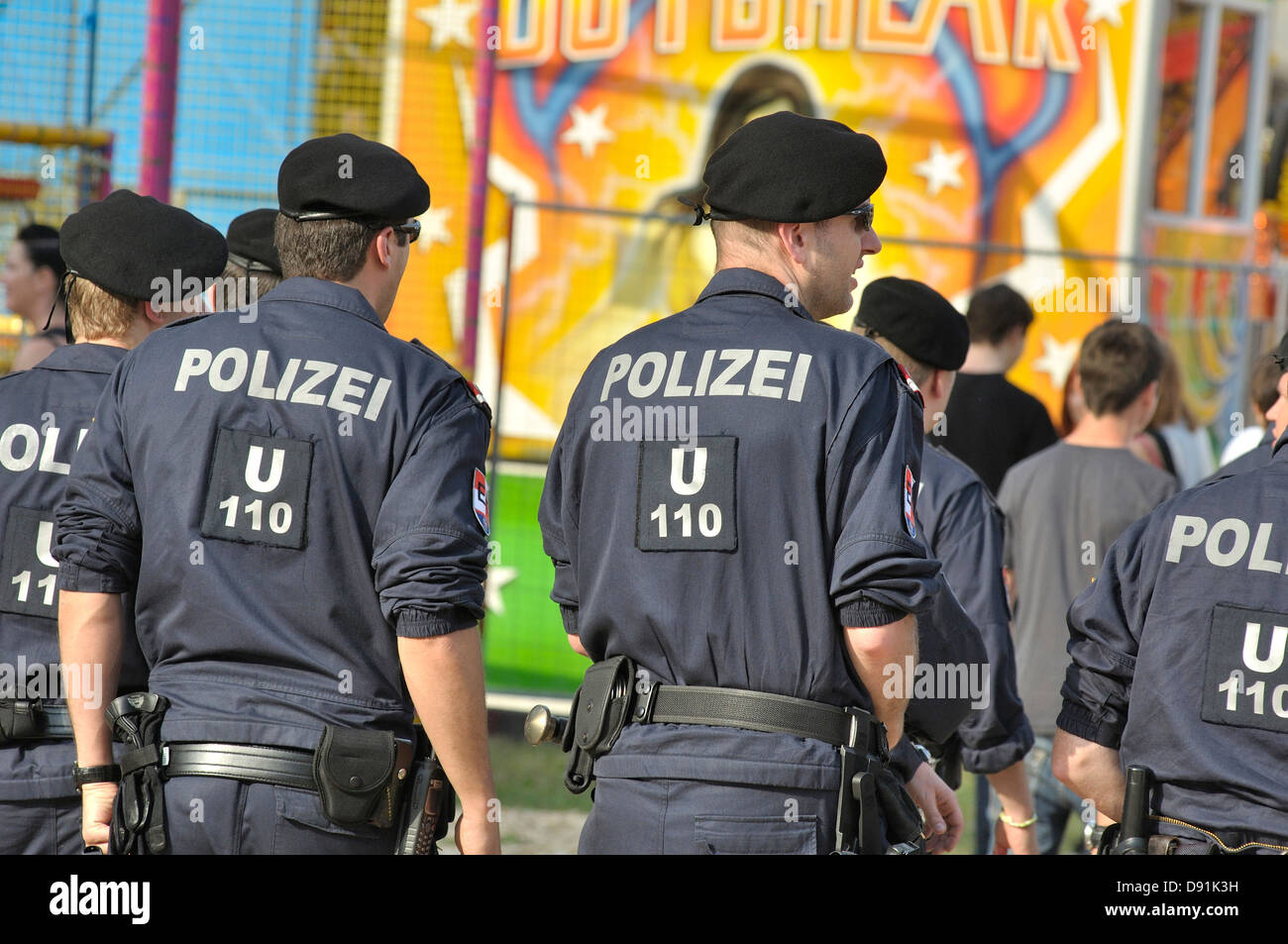 Police Group on the Danube Island Stock Photo Alamy