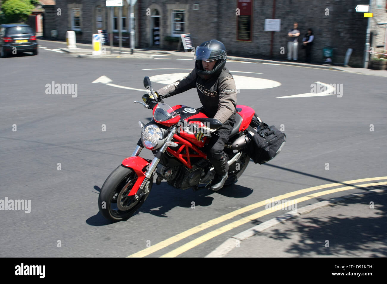 Motorcycle  in June 2013, Cheddar, Somerset, England, UK Stock Photo