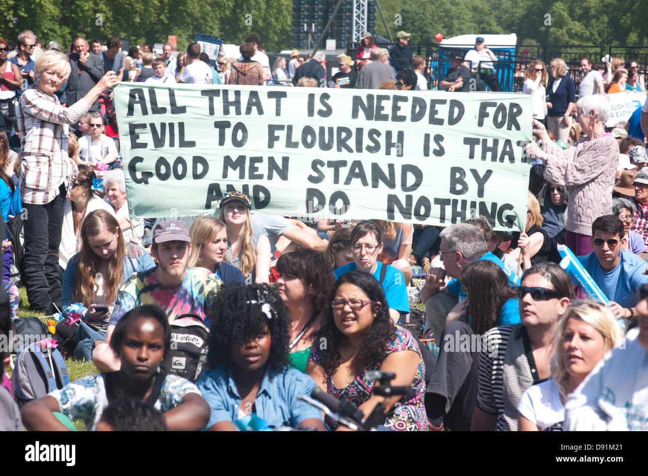 Two women during rally hi-res stock photography and images - Alamy