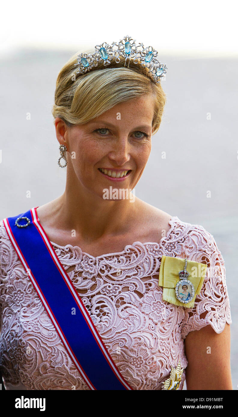 Stockholm, Sweden. 8th June, 2013. Stockholm, Sweden. 8th June, 2013. Sophie Countess of Wessex arrive for the wedding of Swedish Princess Madeleine and Chris O'Neill at the Chapel of the Royal Palace in Stockholm, Sweden, 08 June 2013. Photo: Albert Nieboer/NETHERLANDS OUT Stock Photo