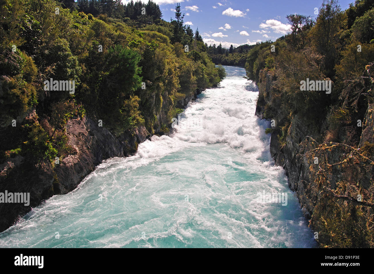 Strong rapids at Huka Falls, near Taupo, Waikato Region, North Island, New Zealand Stock Photo