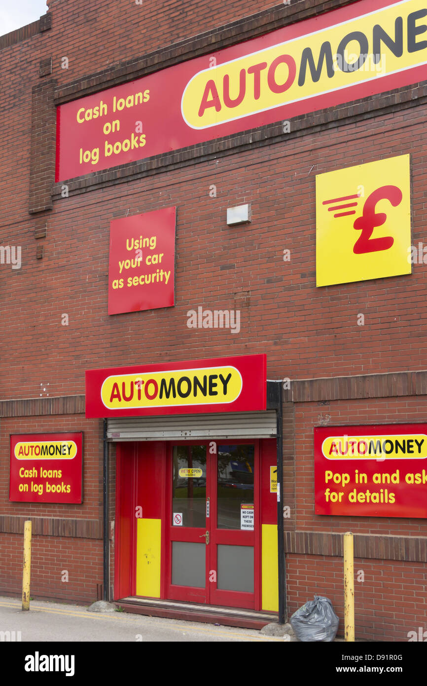 AutoMoney office in Bolton. Automoney are a short term cash loan specialist using the borrowers car logbook as security. Stock Photo