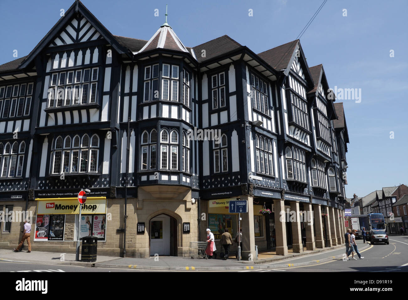 Mock Tudor Buildings in Knifesmithgate Chesterfield town centre, England Stock Photo