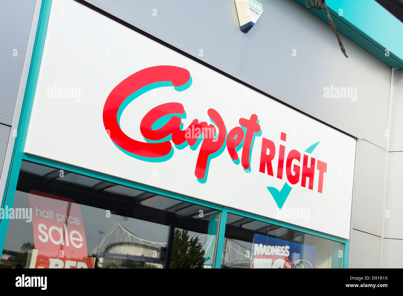 CarpetRight sign at the store at Middlebrook retail park near Bolton