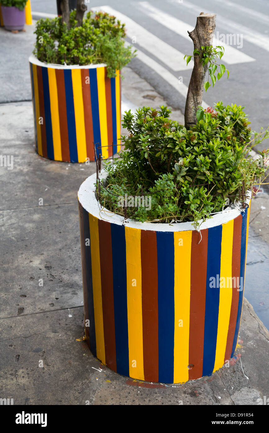 Colorful Plants Pots in Manila, Philippines Stock Photo Alamy