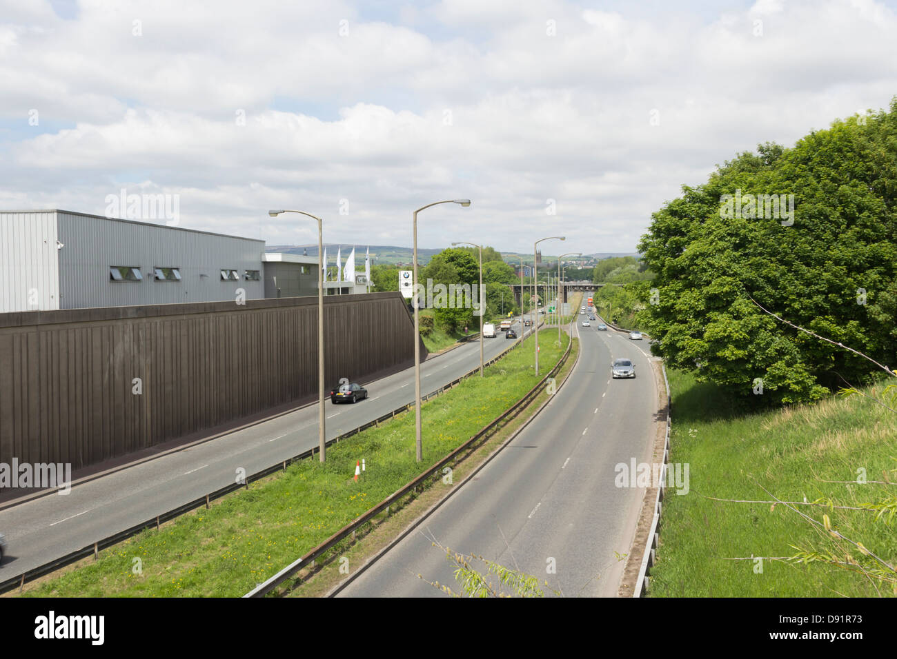 St Peters Way dualcarriageway, the A666, in Bolton, looking north from