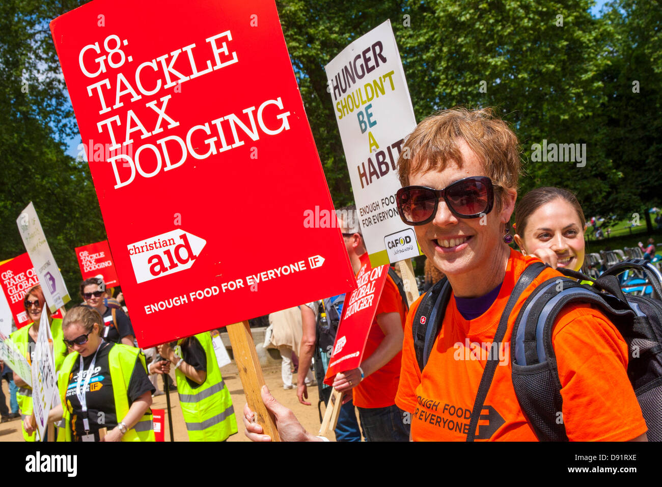 London, UK. 8th June, 2013. Thousands of people arrive at the Big IF event in London to demand the forthcoming G8 discusses food security for the world's poor people. Credit:  Paul Davey/Alamy Live News Stock Photo