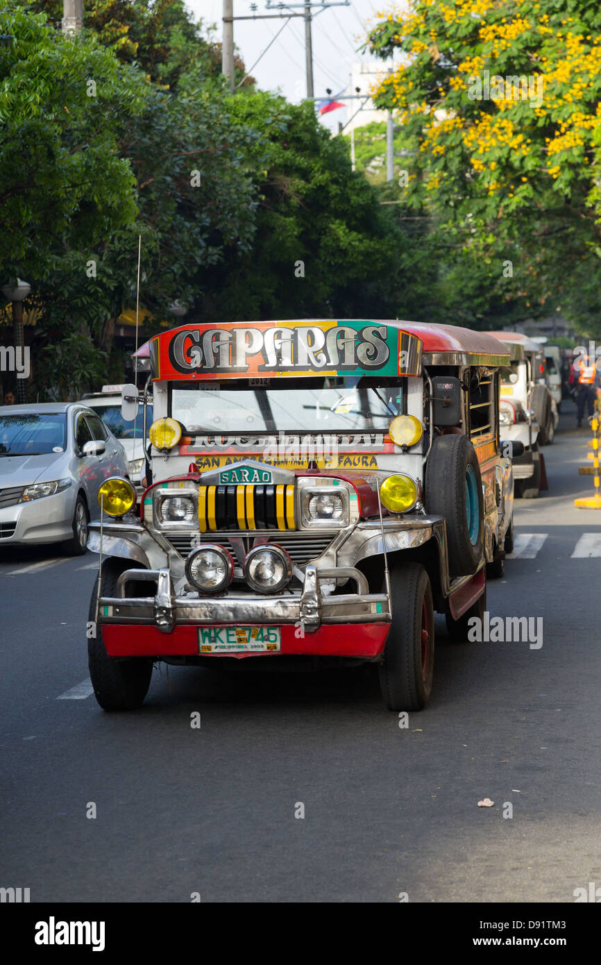 Typical Jeepney in Manila, Philippines Stock Photo