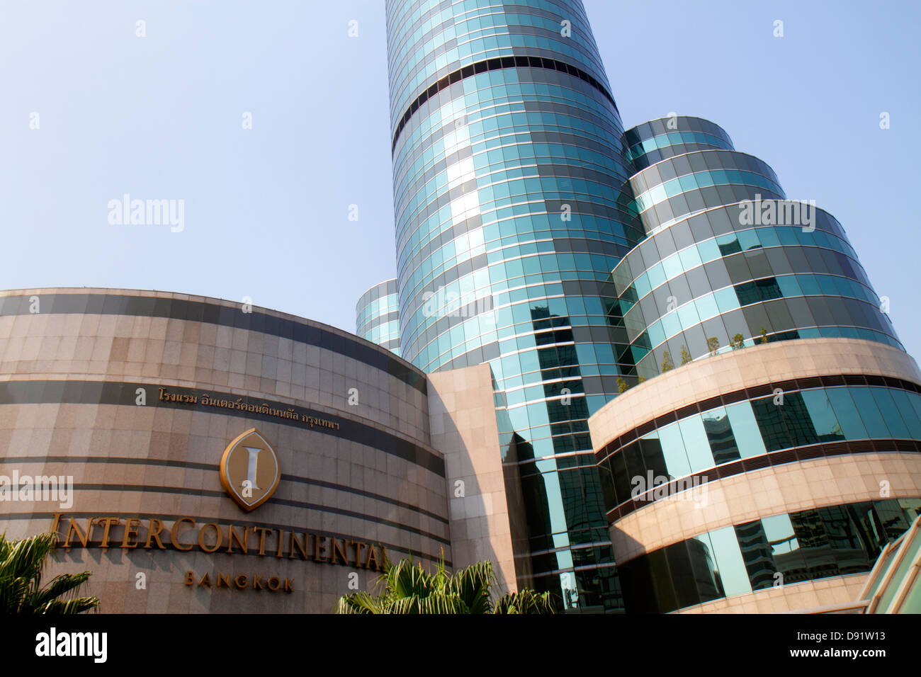 Bangkok Thailand,Thai,Pathum Wan,Ploenchit Road.,Lumpini,Intercontinental Bangkok,hotel,design,front,exterior,Thai130207100 Stock Photo