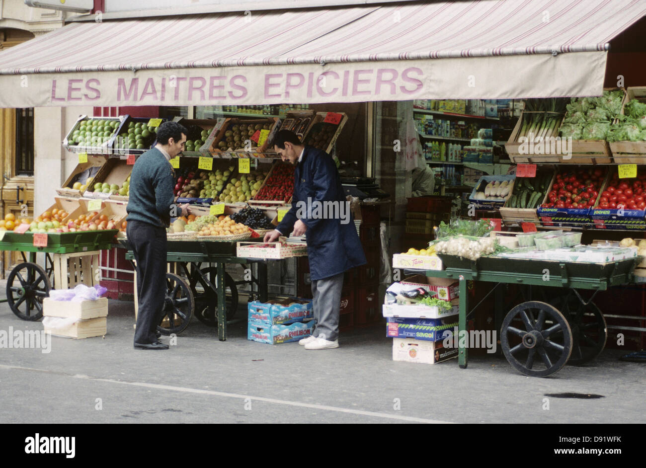 Fruit Seller, Paris, France 950428 102 Stock Photo