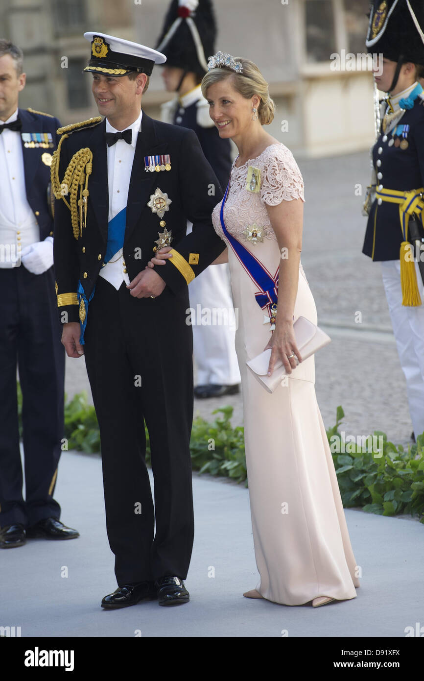 Stockholm, Spain. 8th June, 2013. Sophie, Countess of Wessex an Prince Edouard Count of Wessex attend the wedding of Princess Madeleine of Sweden and Christopher O'Neill hosted by King Carl Gustaf XIV and Queen Silvia at The Royal Palace on June 8, 2013 in Stockholm, Sweden. (Credit Image: Credit:  Jack Abuin/ZUMAPRESS.com/Alamy Live News) Stock Photo