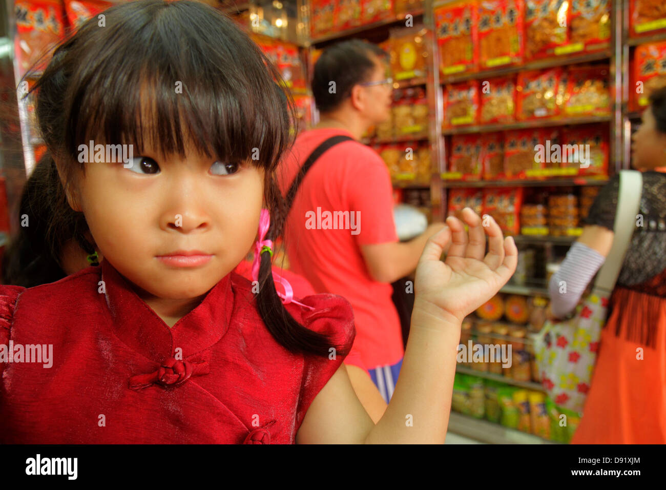 Bangkok Thailand,Thai,Samphanthawong,Chinatown,Yaowarat Road,Chinese food,store,Asian Asians ethnic immigrant immigrants minority,girl girls,youngster Stock Photo