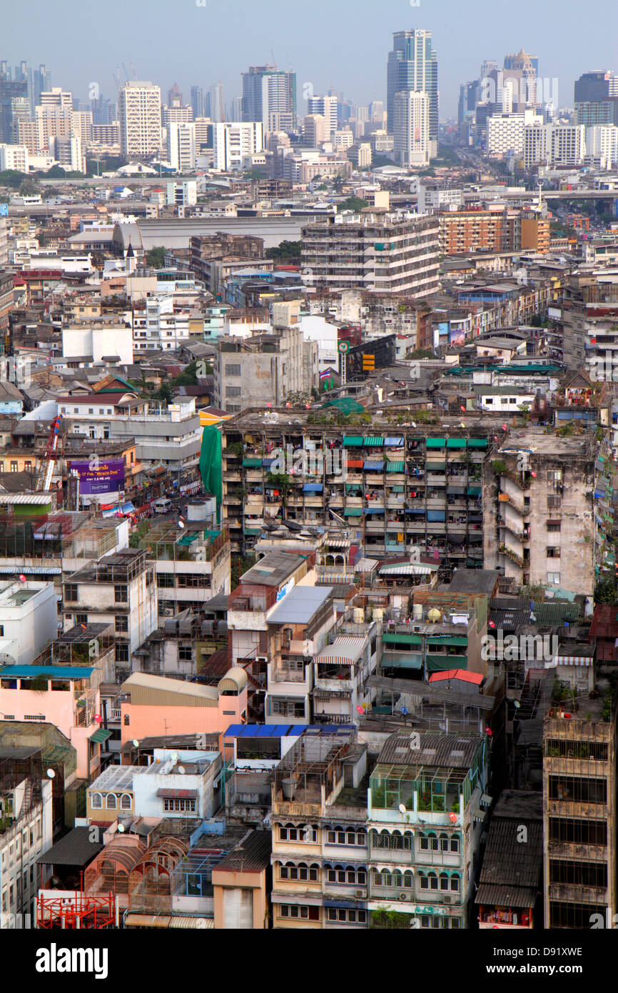 Bangkok Thailand,Thai,Samphanthawong,Chinatown,aerial overhead view from above,view,buildings,urban,city skyline,Thai130209109 Stock Photo